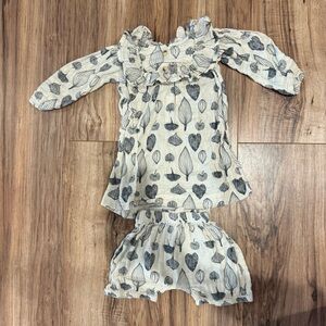 Kate Quinn Leaf Print Baby Shorts and Top Set